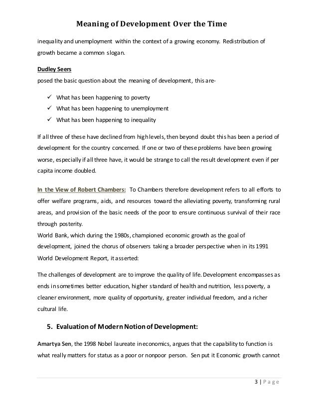 dudley seers the meaning of development